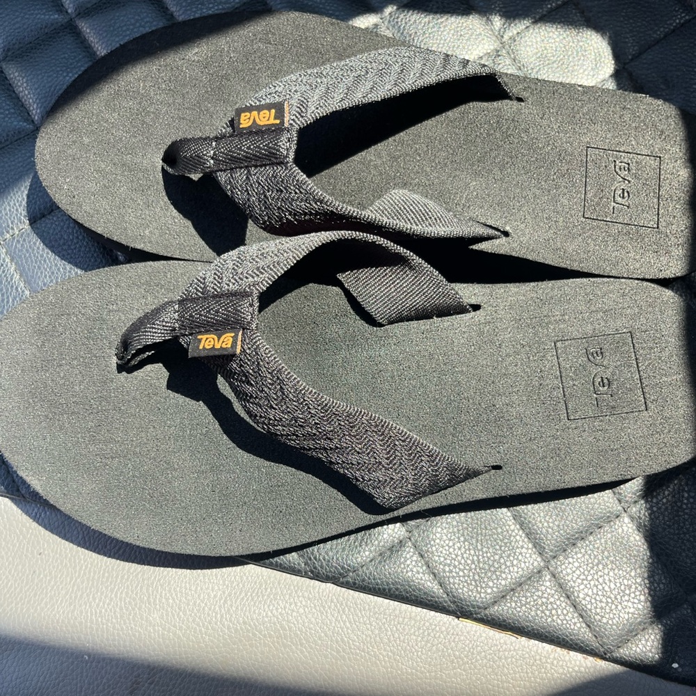 Tevawomens Dark Gray Flip Flops